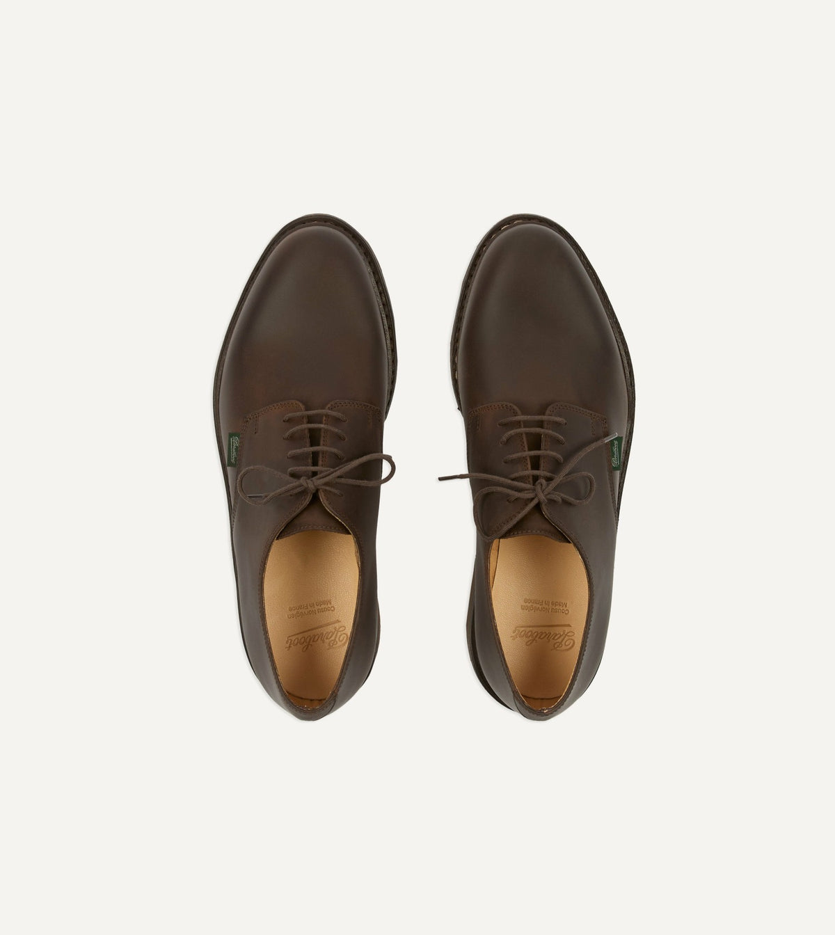 Drake's Paraboot Arles Marron Nubuck Leather Derby Shoe