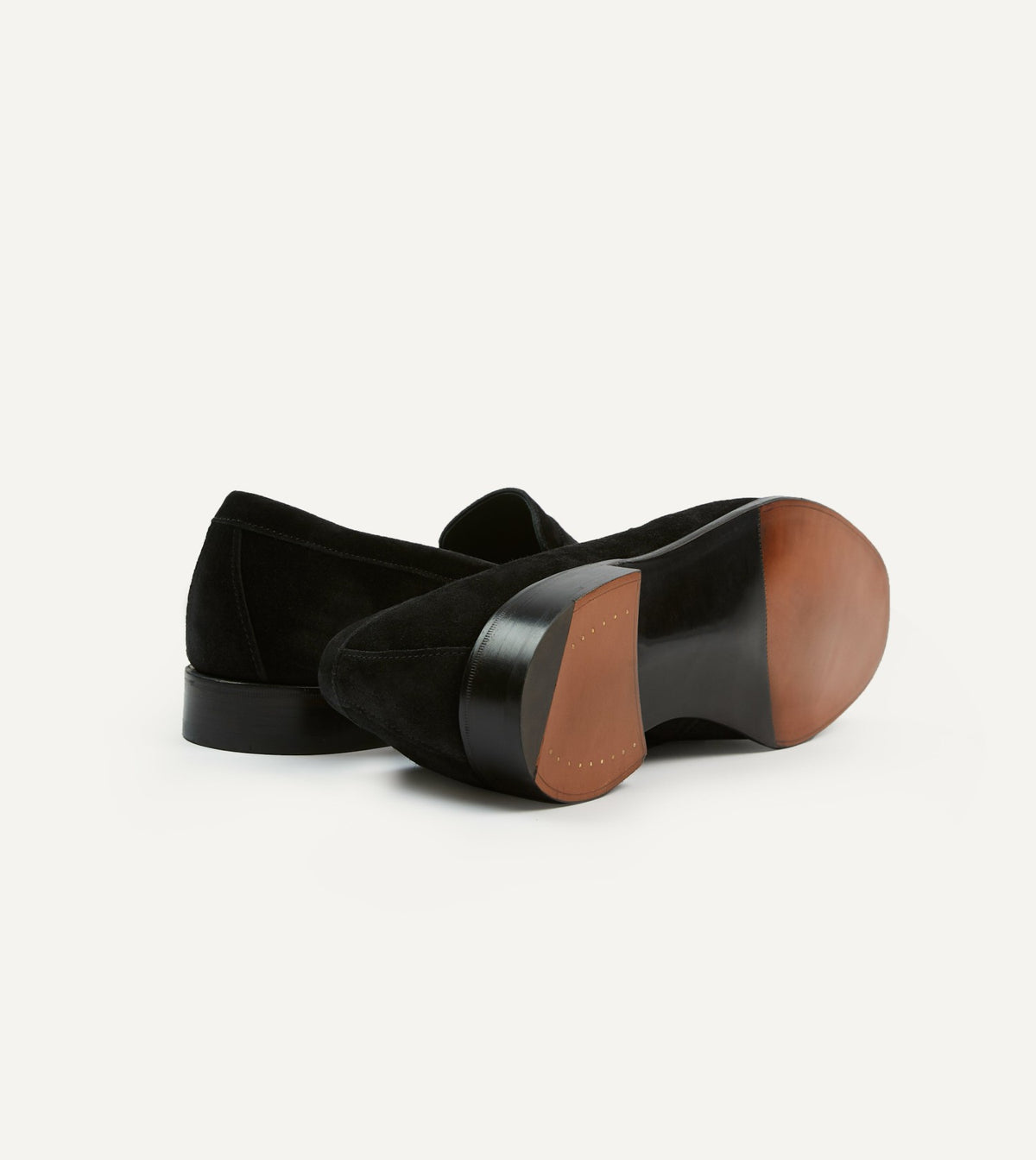 Drake's Black Suede Charles Mk II Goodyear Welted Penny Loafer