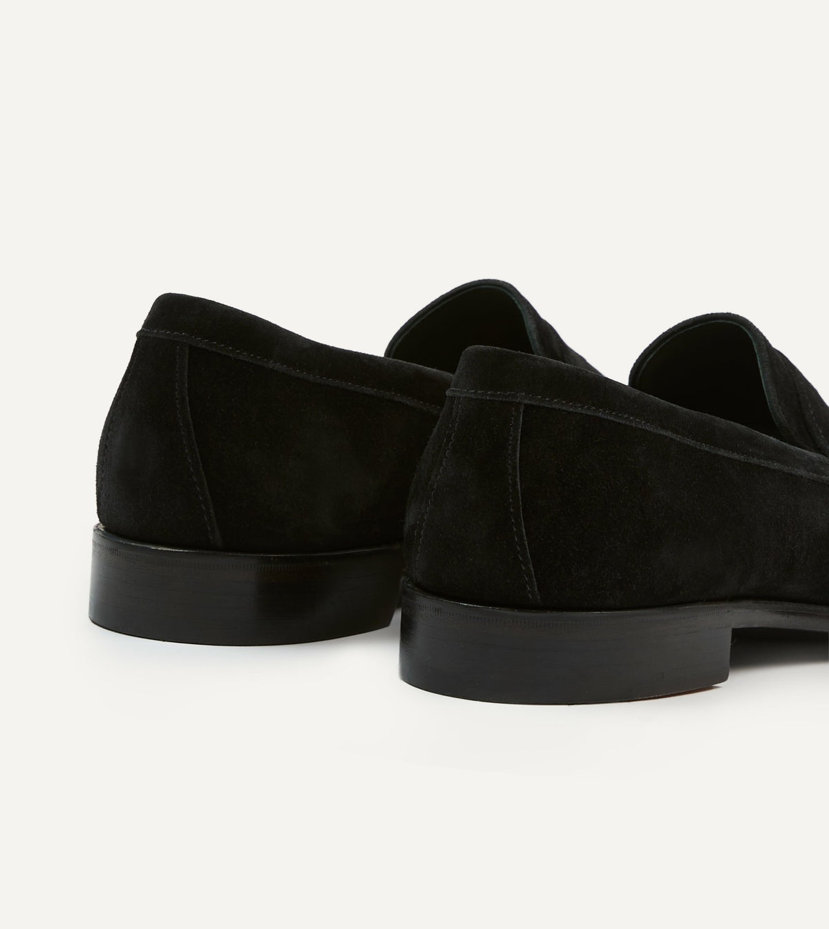 Drake's Black Suede Charles Mk II Goodyear Welted Penny Loafer