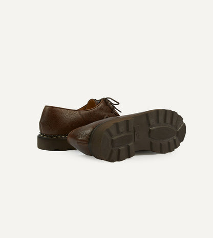 Drake's Paraboot Michael Brown Pebble Grain Leather Derby Shoe