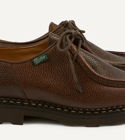 Drake's Paraboot Michael Brown Pebble Grain Leather Derby Shoe