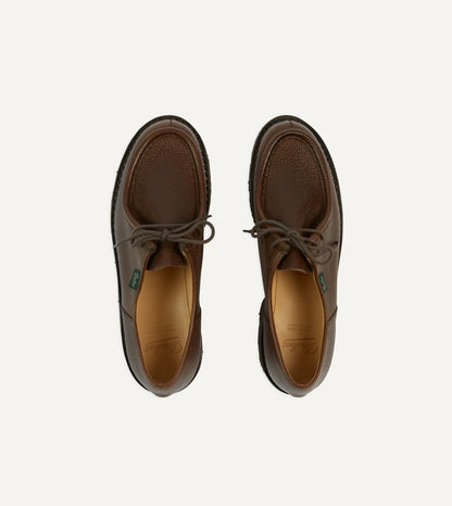 Drake's Paraboot Michael Brown Pebble Grain Leather Derby Shoe