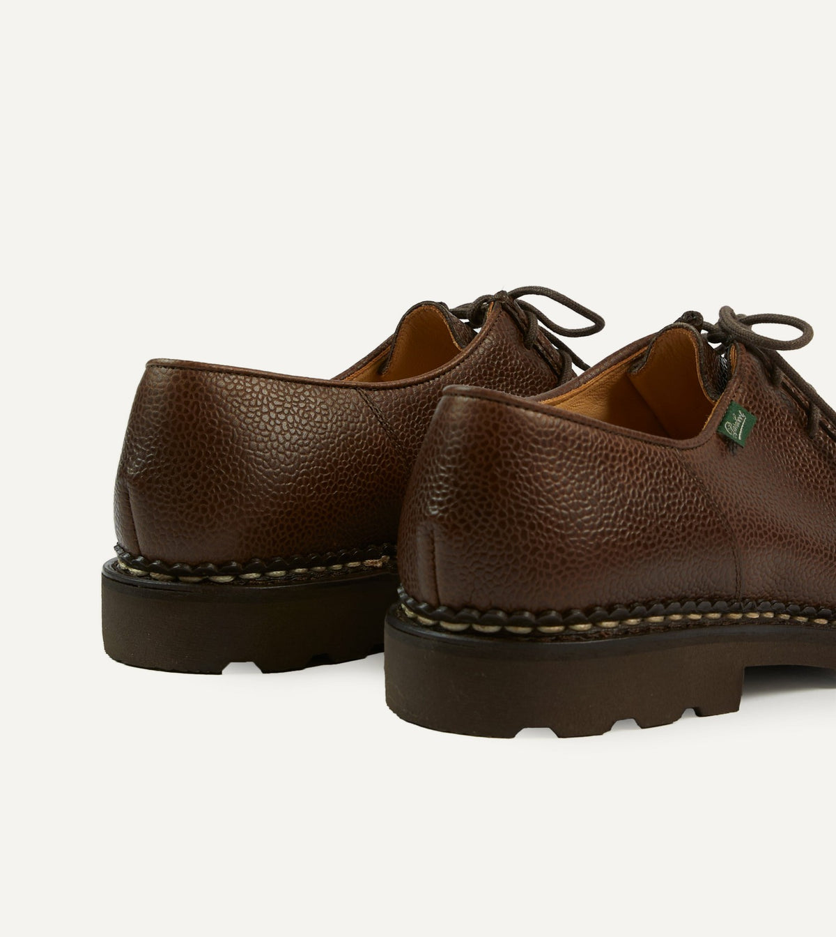 Drake's Paraboot Michael Brown Pebble Grain Leather Derby Shoe