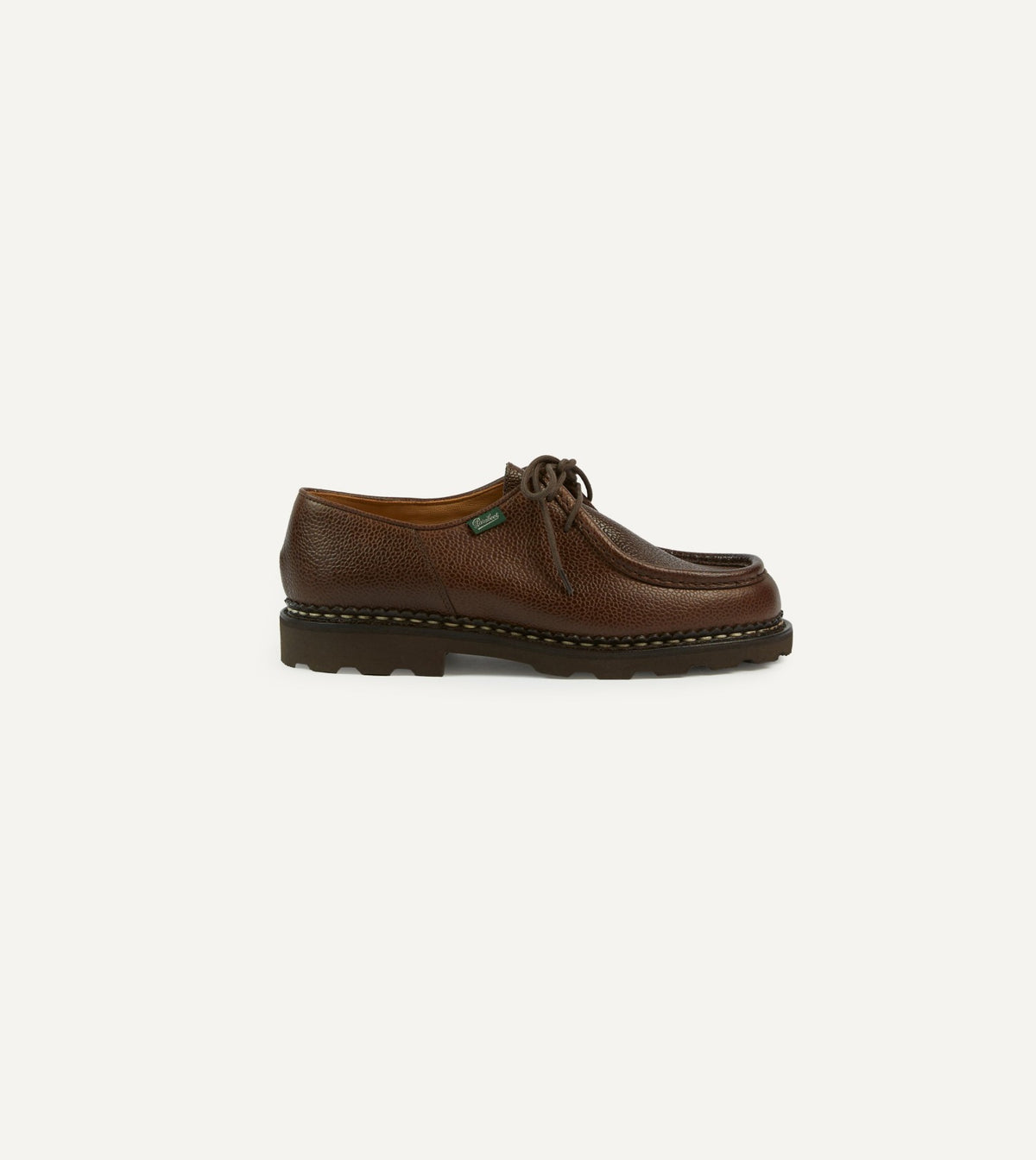 Drake's Paraboot Michael Brown Pebble Grain Leather Derby Shoe