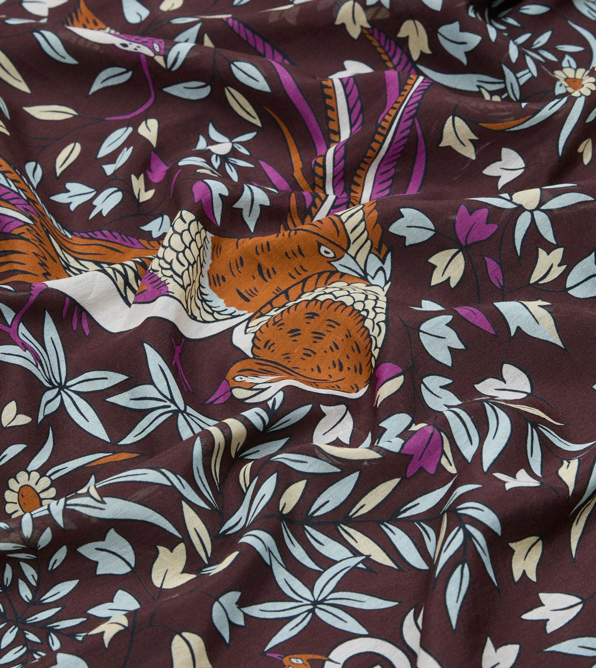 Drake's Drake’s for St. Regis Birds of Paradise Print Cotton-Silk Bandana