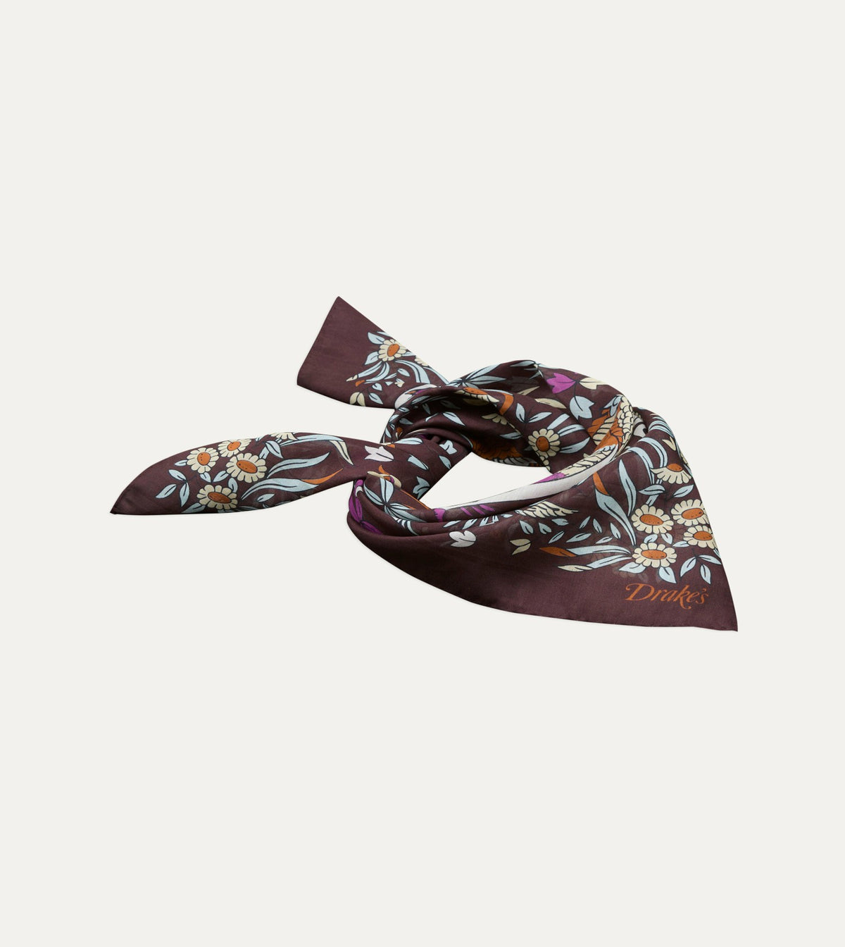 Drake's Drake’s for St. Regis Birds of Paradise Print Cotton-Silk Bandana