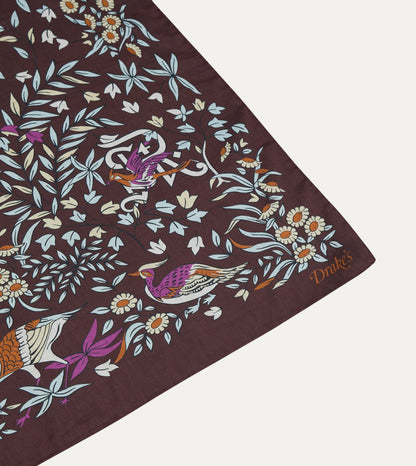 Drake's Drake’s for St. Regis Birds of Paradise Print Cotton-Silk Bandana