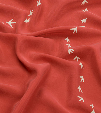 Drake's Red Oyster Catcher Print Silk Bandana