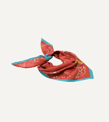 Drake's Red Oyster Catcher Print Silk Bandana