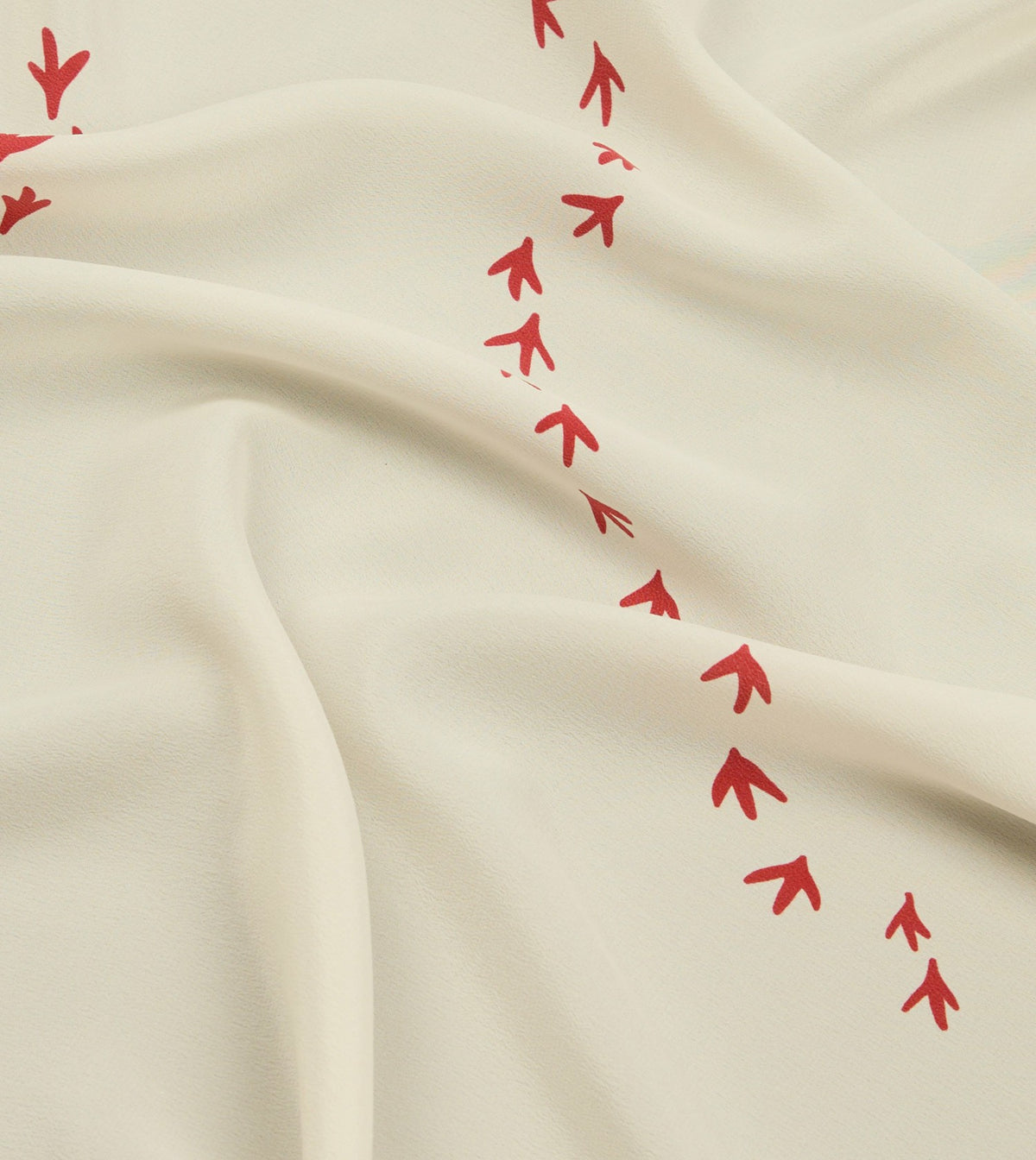Drake's Ecru Oyster Catcher Print Silk Bandana