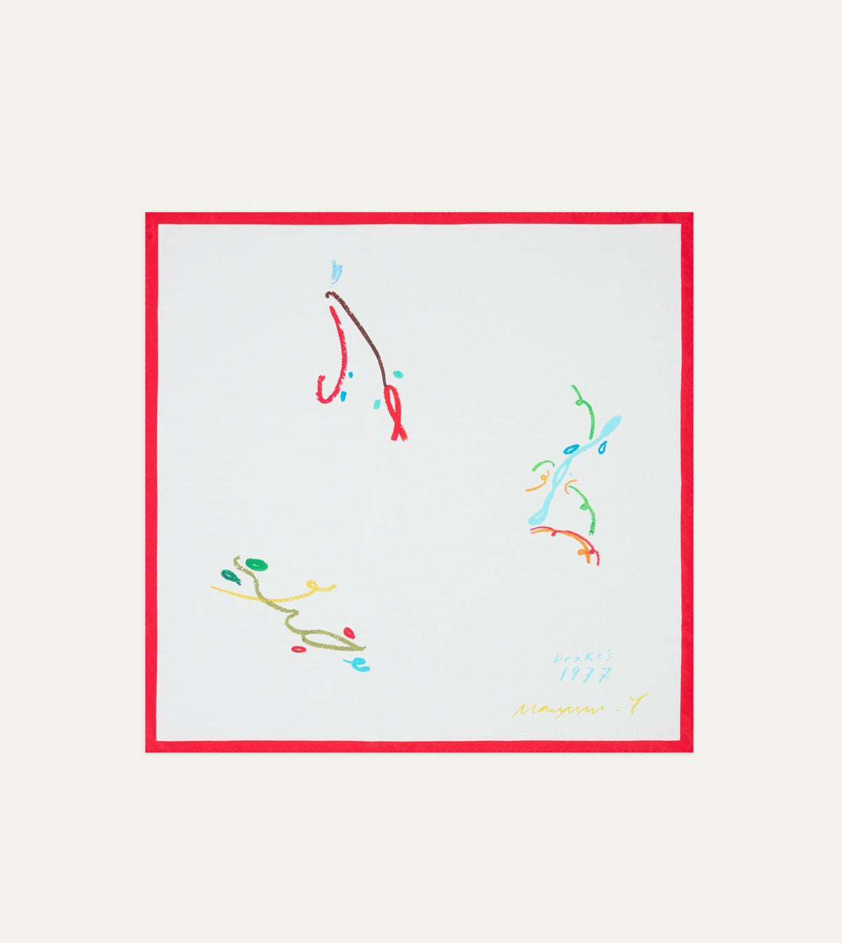 Drake's Mayumi Y. for Drake’s Pastel Print Silk Bandana