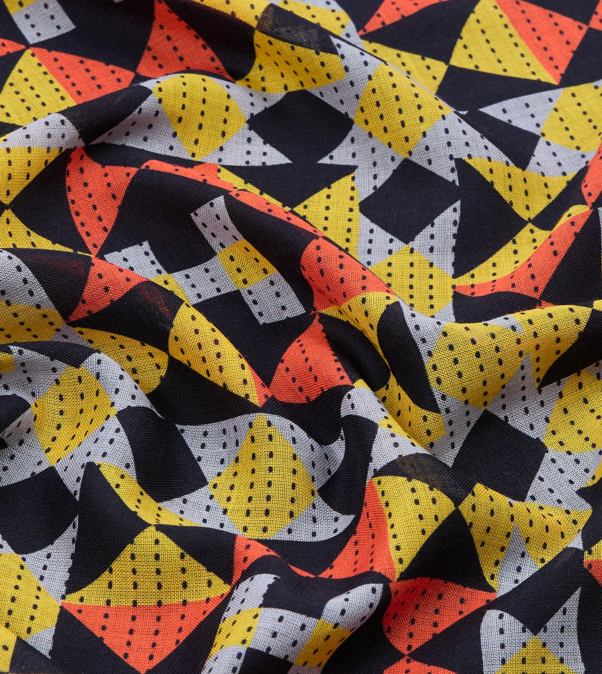 Drake's Navy Patchwork Print Wool-Silk Bandana