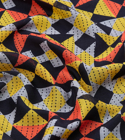 Drake's Navy Patchwork Print Wool-Silk Bandana