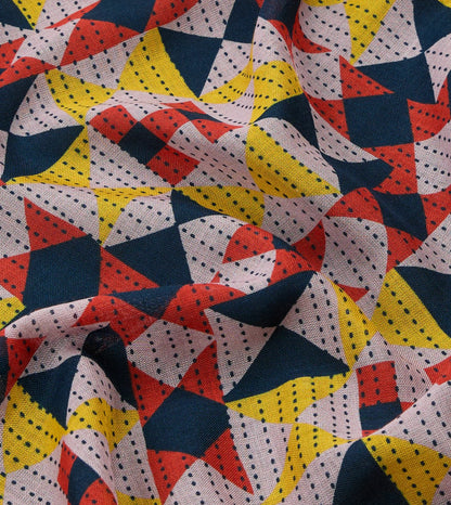 Drake's Pink Patchwork Print Wool-Silk Bandana