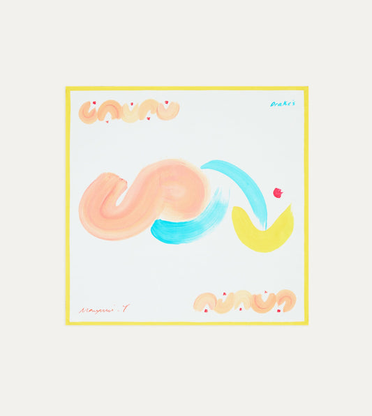 Drake's Mayumi Y. for Drake’s Brush Print Silk Bandana