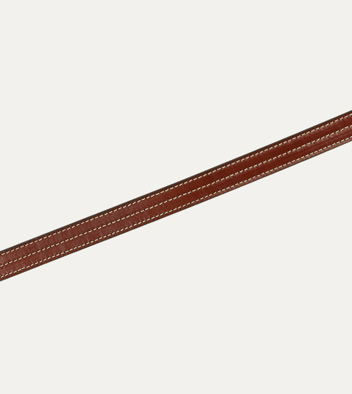 Drake's Yuketen Brown Triple Stitched Leather Belt