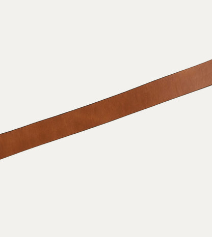 Drake's Yuketen Buck Brown Stitched D-Ring Belt