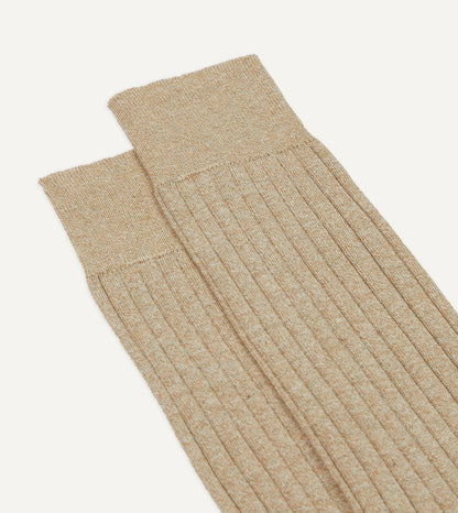 Drake's Oatmeal Cotton Mid-Calf Socks