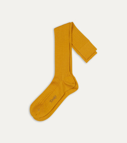 Drake's Gold Wool Over-the-Calf Socks