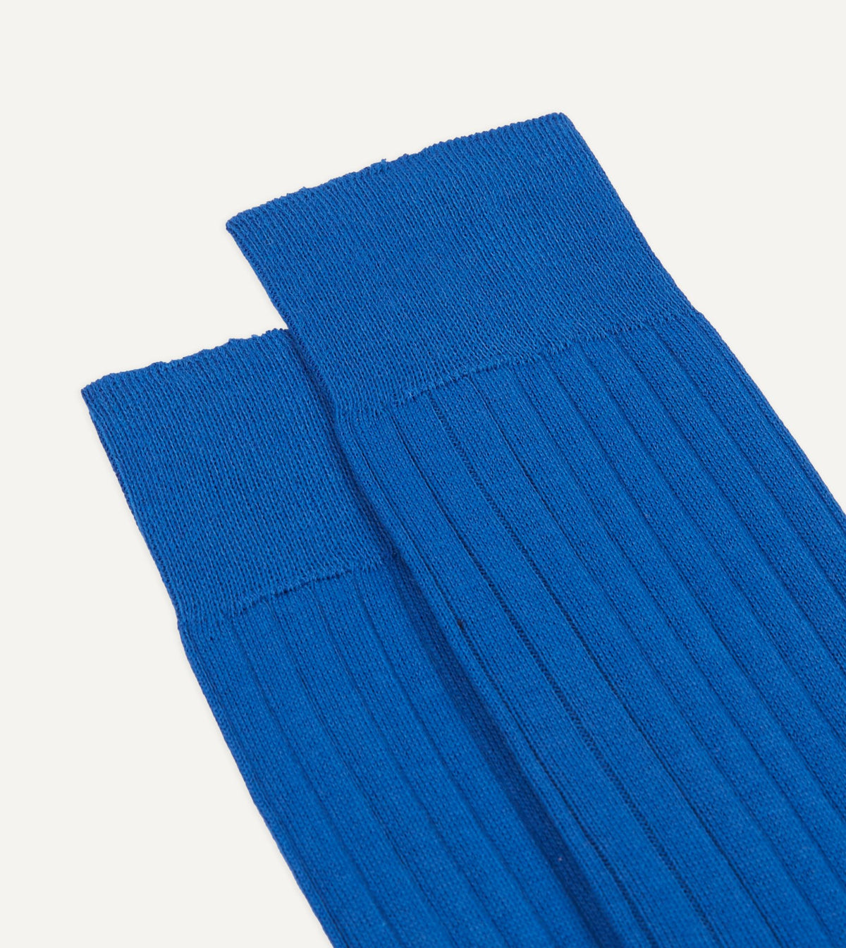 Drake's Royal Blue Cotton Mid-Calf Socks