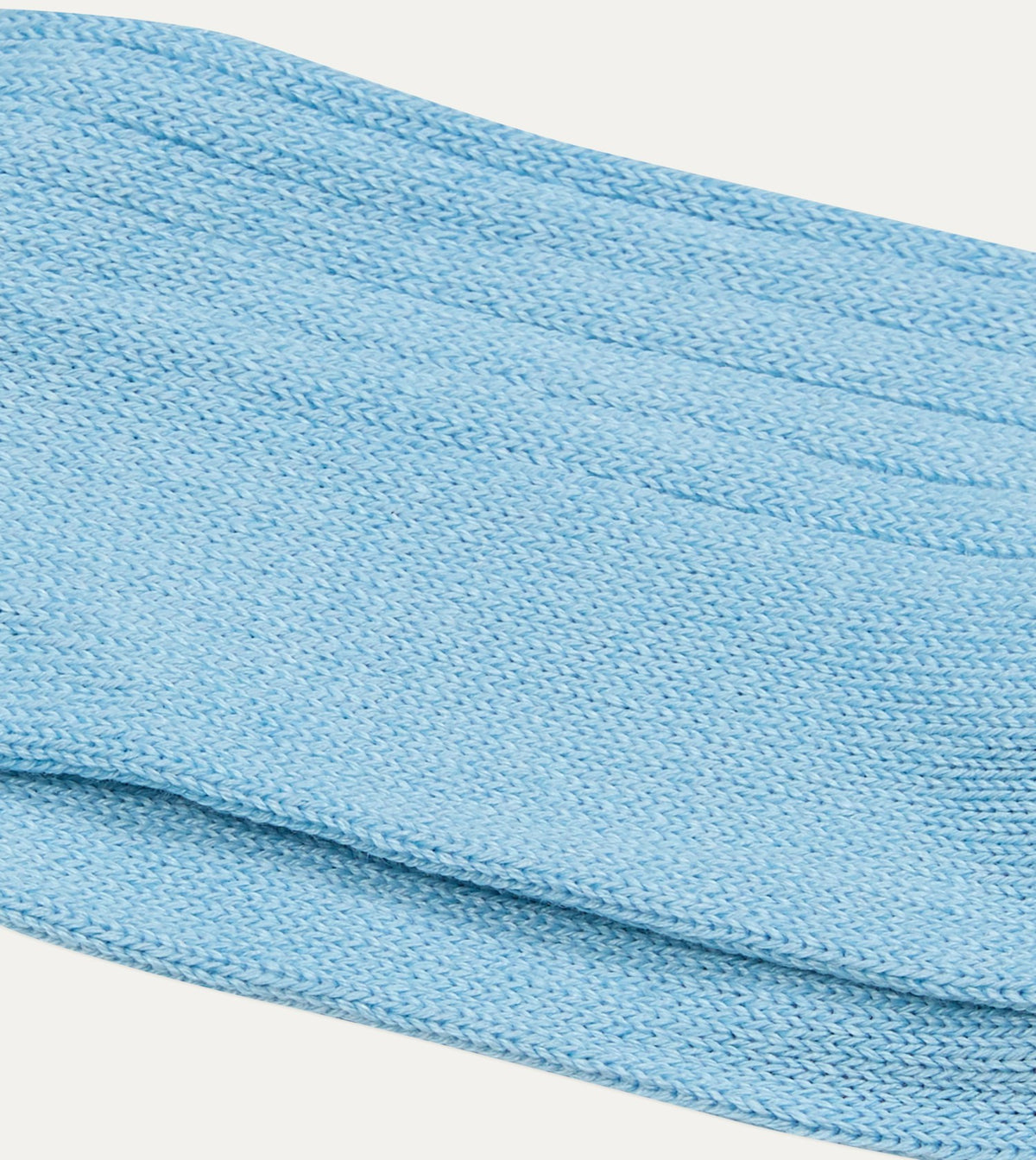 Drake's RoToTo Sky Blue Linen-Cotton Ribbed Socks