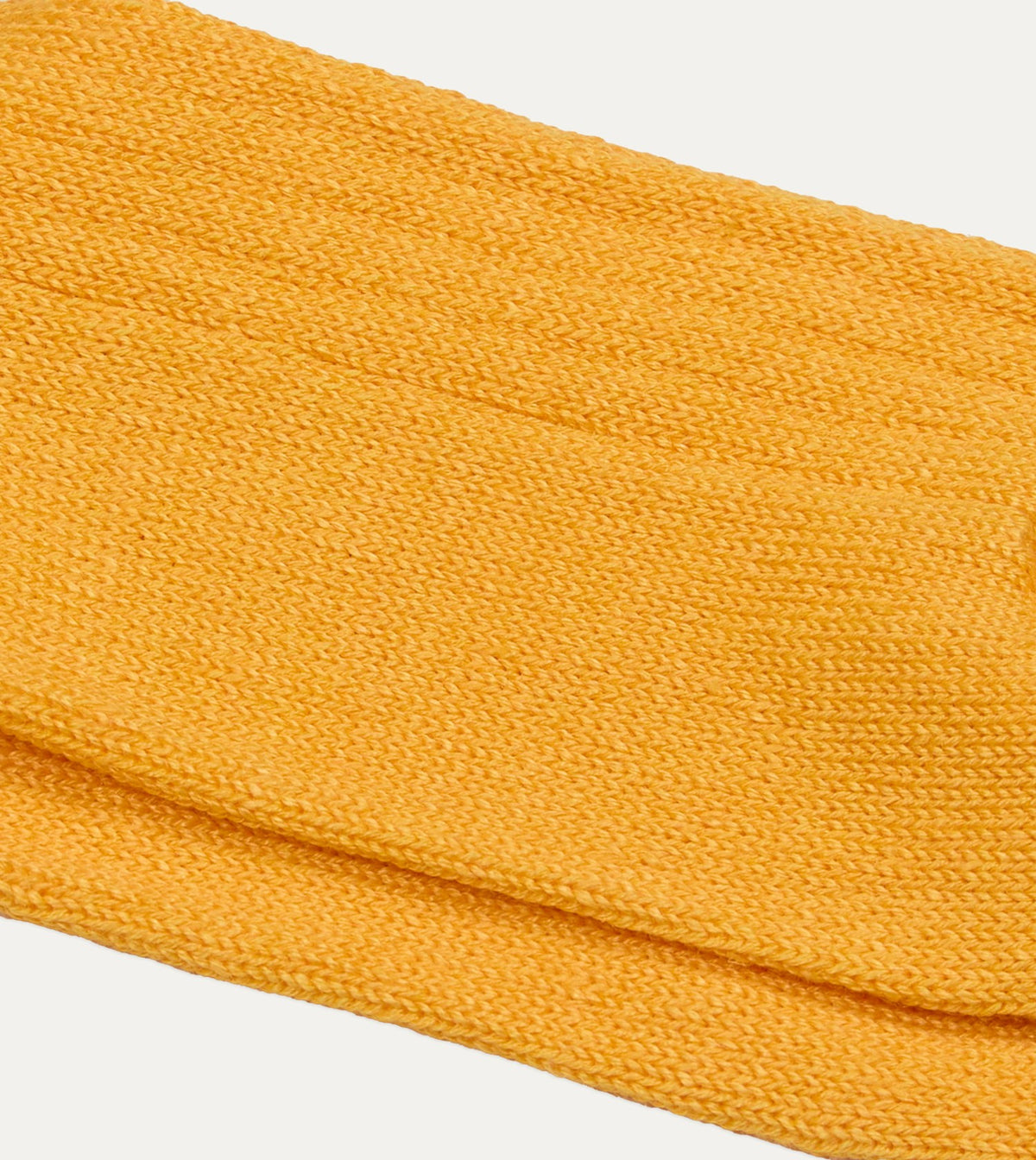 Drake's RoToTo Yellow Linen-Cotton Ribbed Socks
