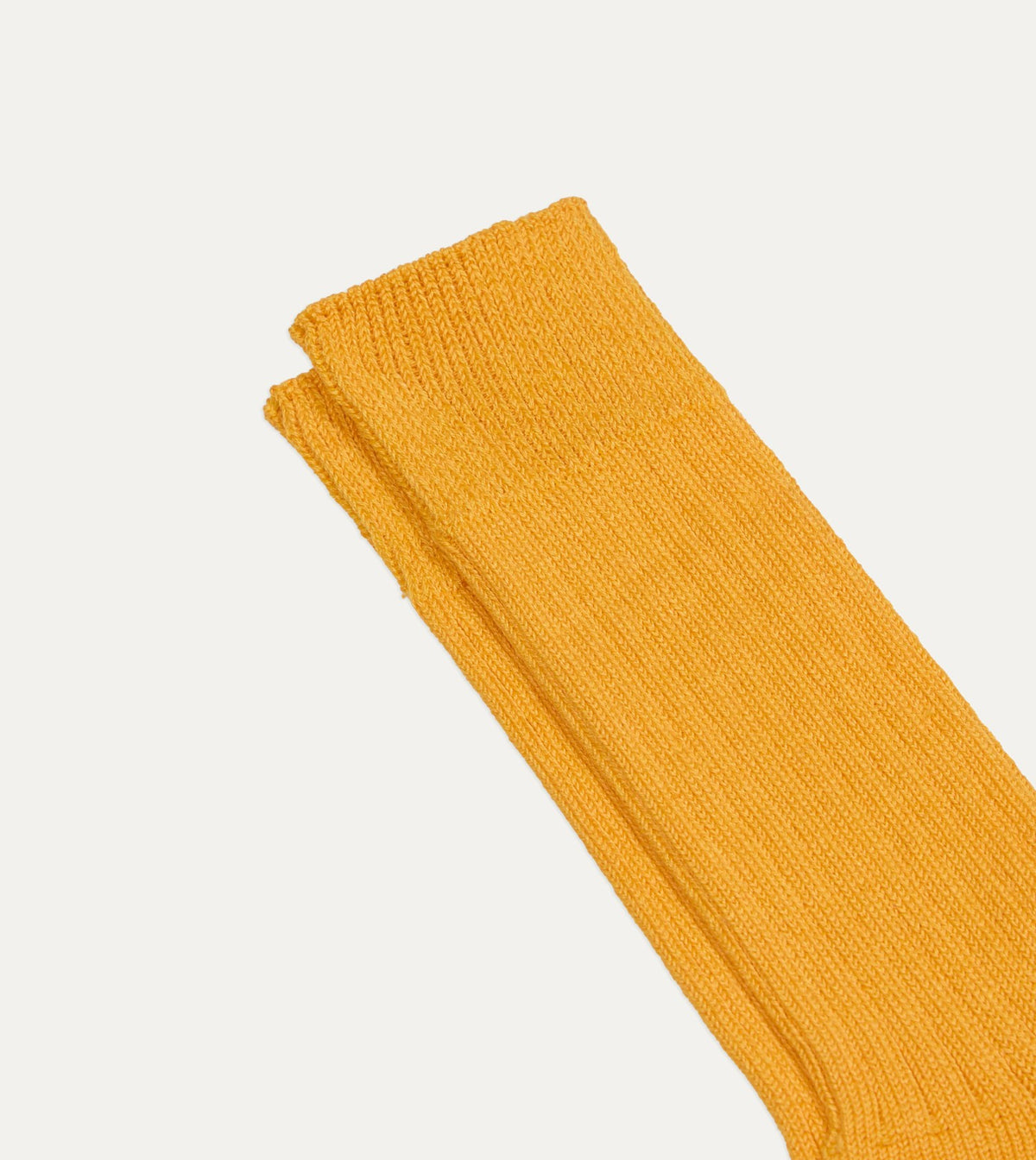 Drake's RoToTo Yellow Linen-Cotton Ribbed Socks