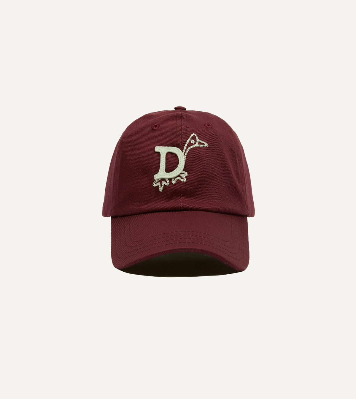 Drake's Burgundy 'D Duck' Cotton Twill Baseball Cap
