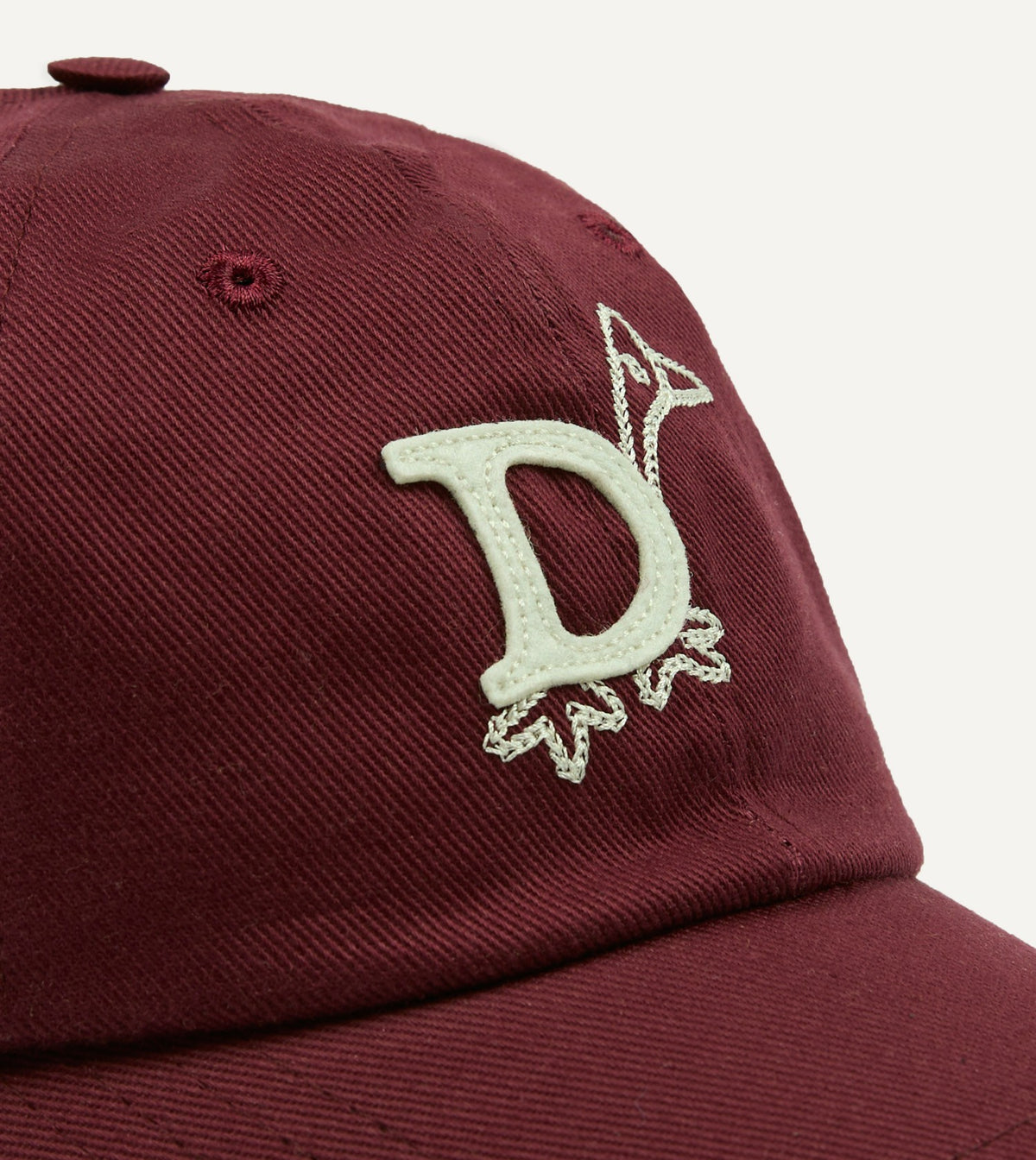 Drake's Burgundy 'D Duck' Cotton Twill Baseball Cap