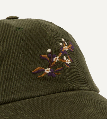 Drake's Olive 'Blackthorn' Cotton Needlecord Baseball Cap