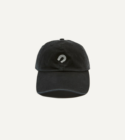 Drake's Black Horseshoe Cotton Twill Baseball Cap