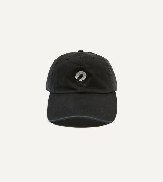 Drake's Black Horseshoe Cotton Twill Baseball Cap