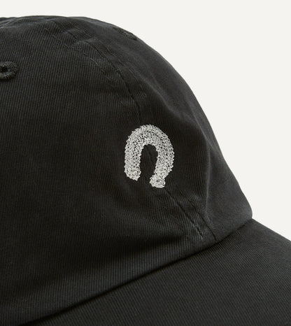 Drake's Black Horseshoe Cotton Twill Baseball Cap