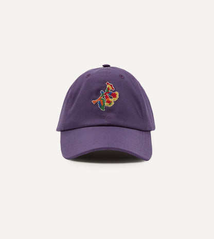 Drake's Purple 'Tapisserie' Cotton Twill Baseball Cap