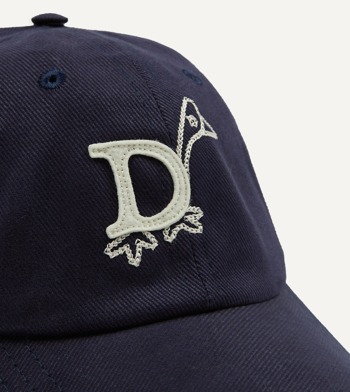 Drake's Navy 'D Duck' Cotton Twill Baseball Cap