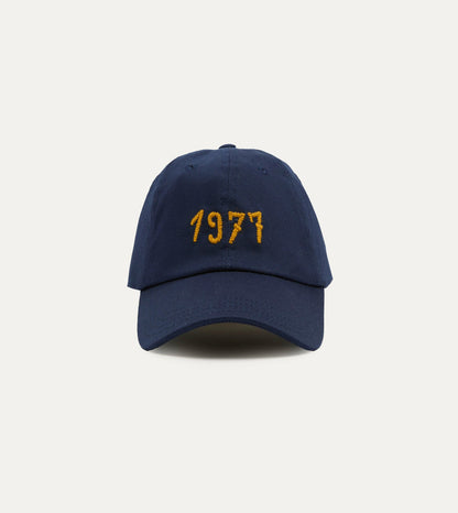 Drake's Navy Chainstitch '1977' Cotton Twill Baseball Cap