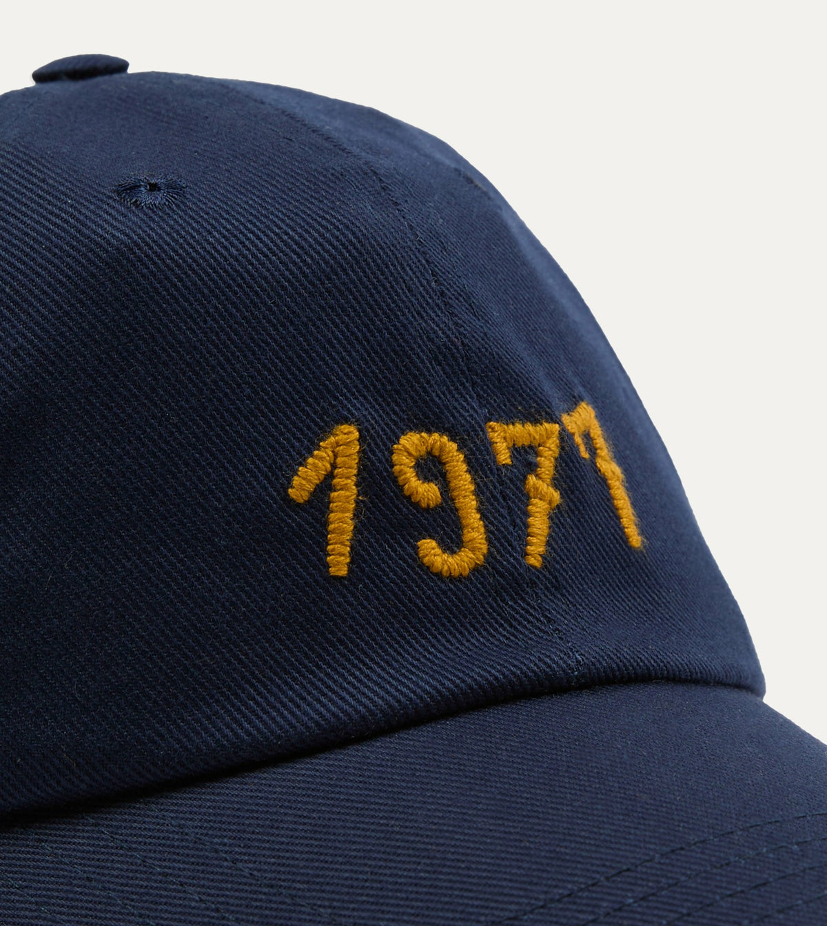 Drake's Navy Chainstitch '1977' Cotton Twill Baseball Cap