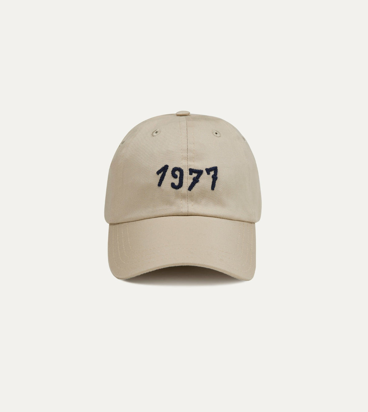Drake's Ecru Chainstitch '1977' Cotton Twill Baseball Cap