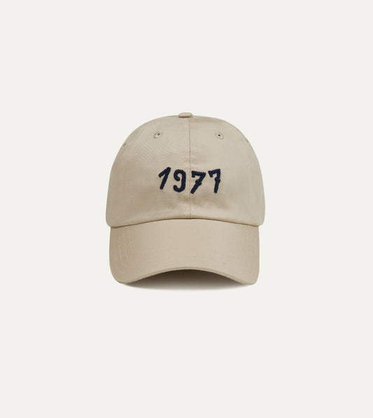 Drake's Ecru Chainstitch '1977' Cotton Twill Baseball Cap