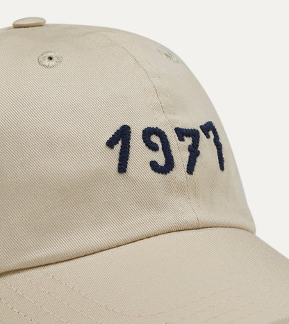 Drake's Ecru Chainstitch '1977' Cotton Twill Baseball Cap