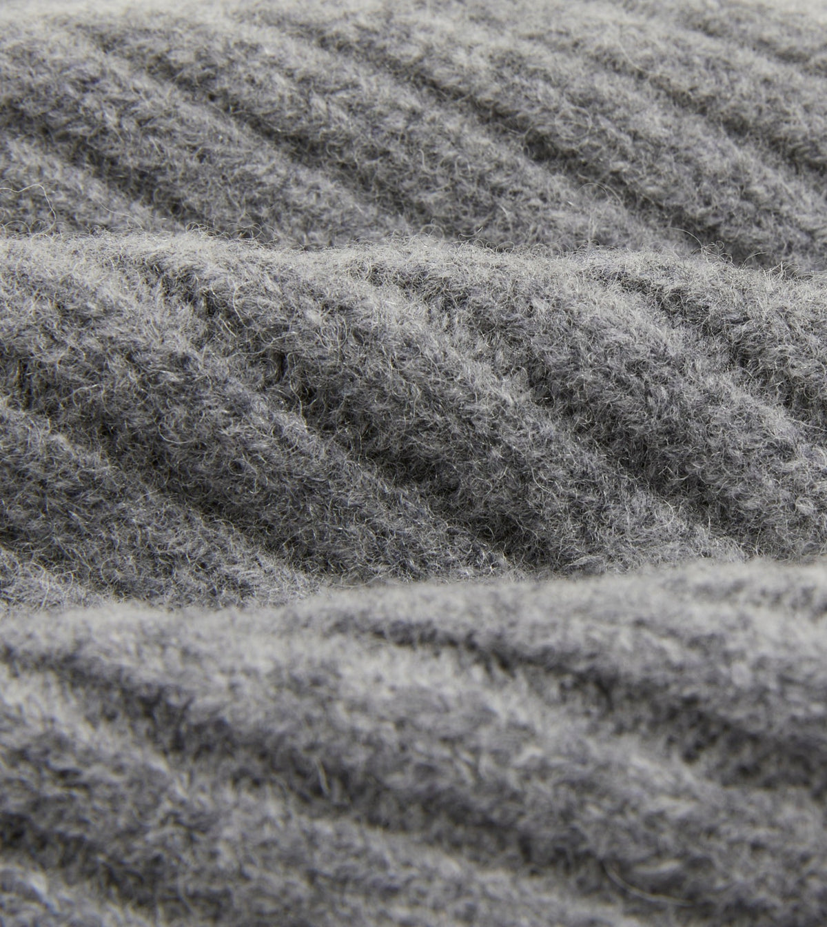 Drake's Grey Lambswool Ribbed Knit Cap