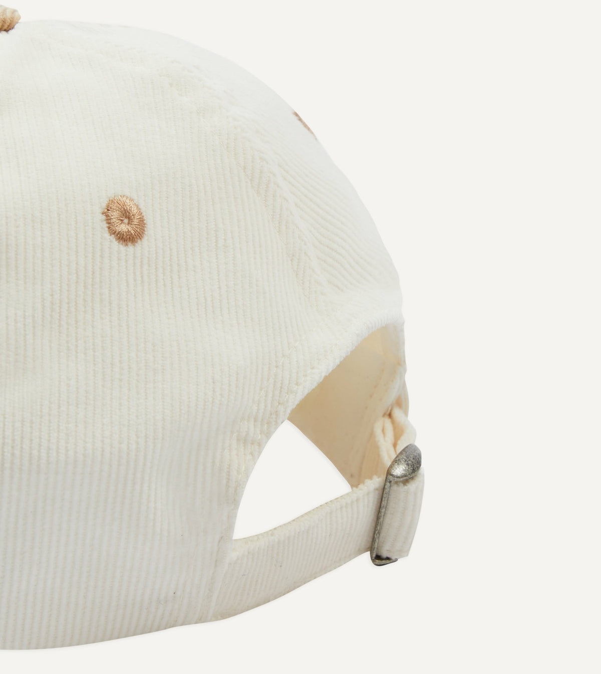 Drake's Ecru Motel Cotton Corduroy Baseball Cap