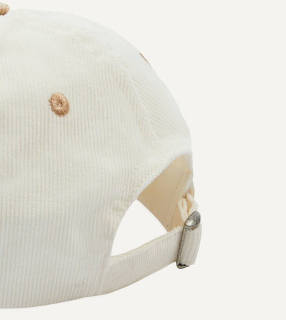 Drake's Ecru Motel Cotton Corduroy Baseball Cap