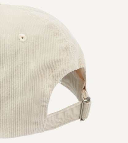 Drake's Ecru Kantha Flower Emblem Cotton Baseball Cap