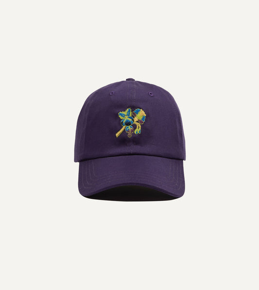 Drake's Purple 'Psycha Flower' Cotton Twill Baseball Cap