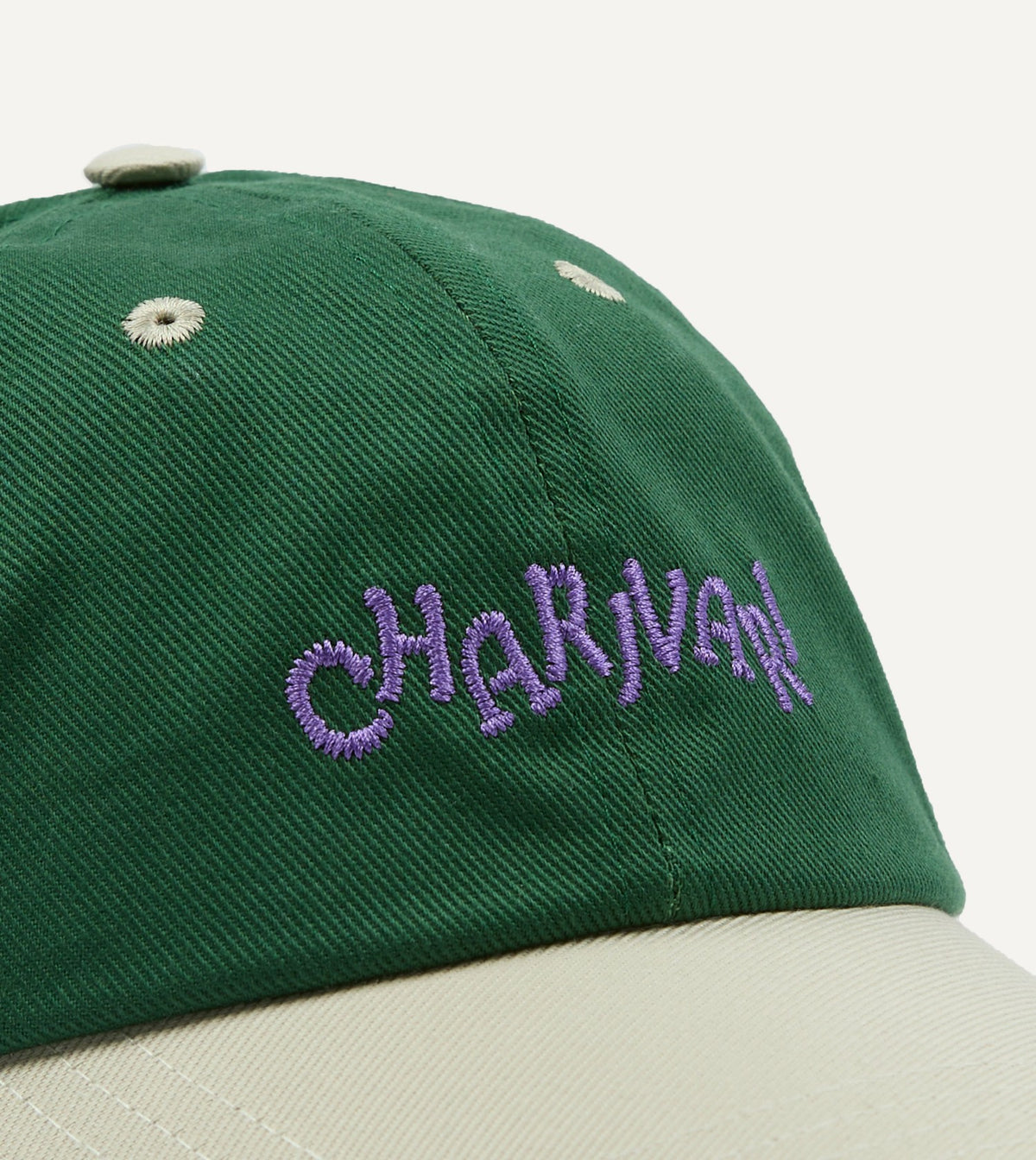 Drake's Green and Ecru 'Charivari' Cotton Twill Baseball Cap