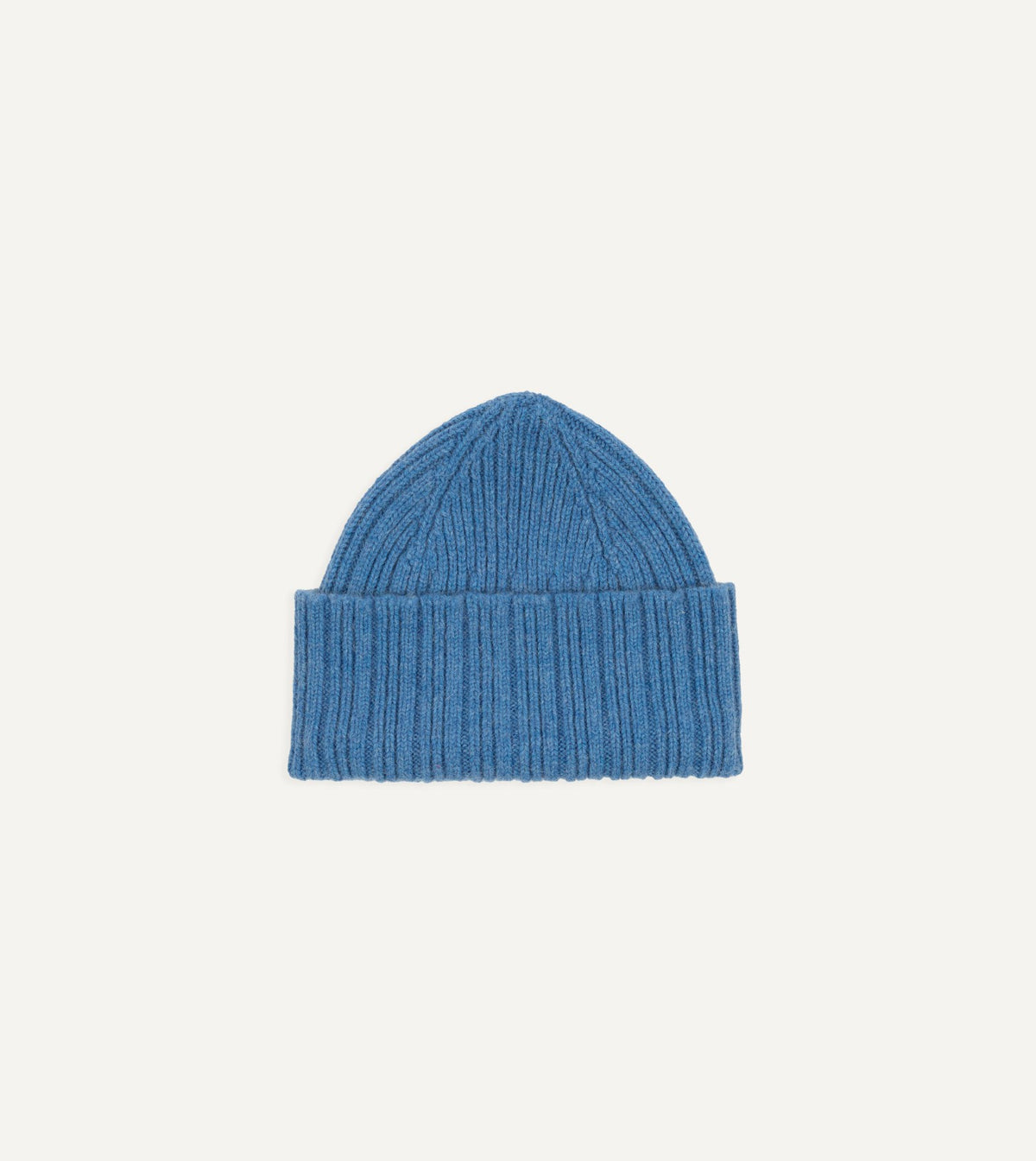 Drake's Sky Blue Geelongora Ribbed Knit Cap