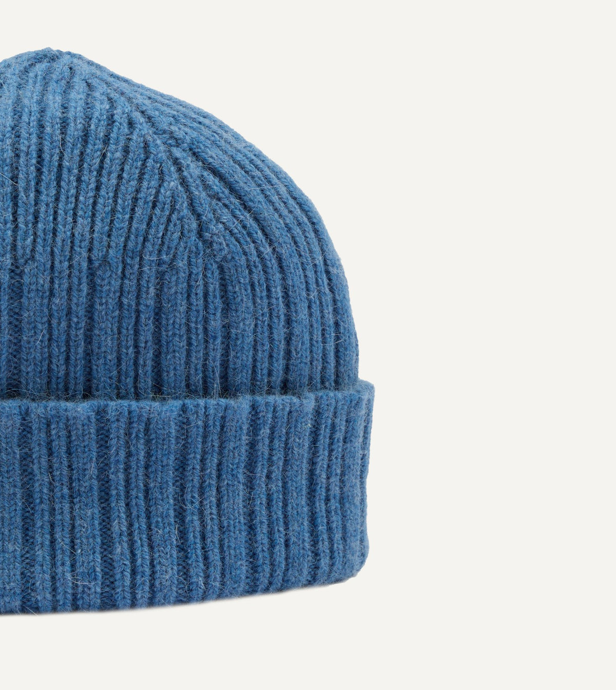 Drake's Sky Blue Geelongora Ribbed Knit Cap