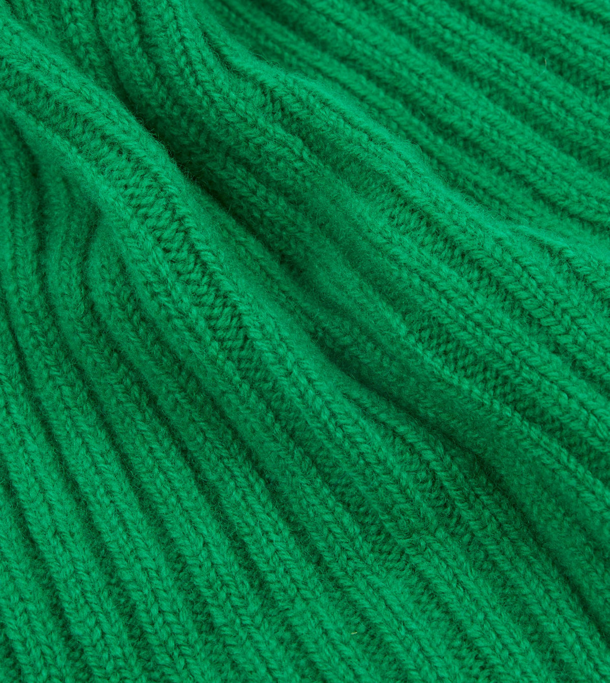 Drake's Bright Green Lambswool Ribbed Knit Cap