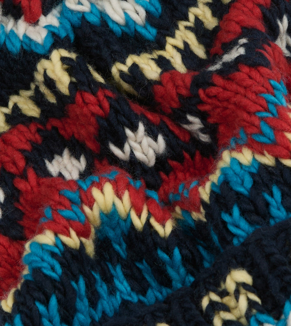 Drake's Chamula Navy, Orange and Yellow Fairisle Merino Knit Cap
